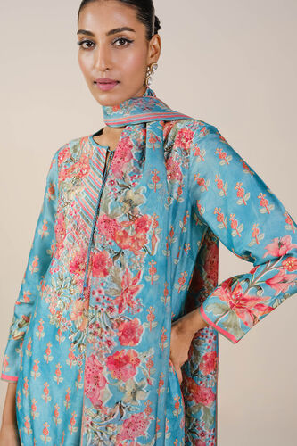 Nyneve Printed Mul Suit Set - Aqua, Aqua, image 4